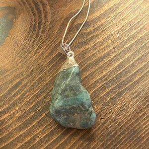 Alchemy63 Handmade Sterling & Raw Emerald Pendant